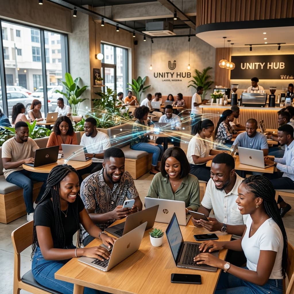People using fast internet in Africa